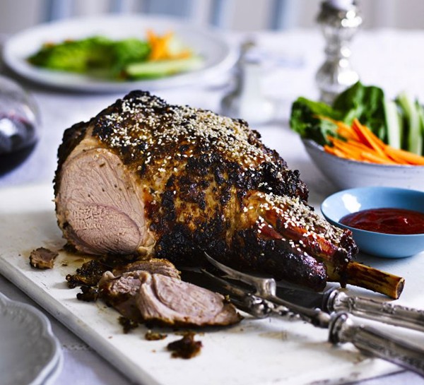 Korean crusted roast lamb 