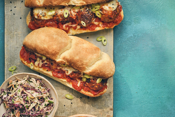 Korean-inspired meatball subs