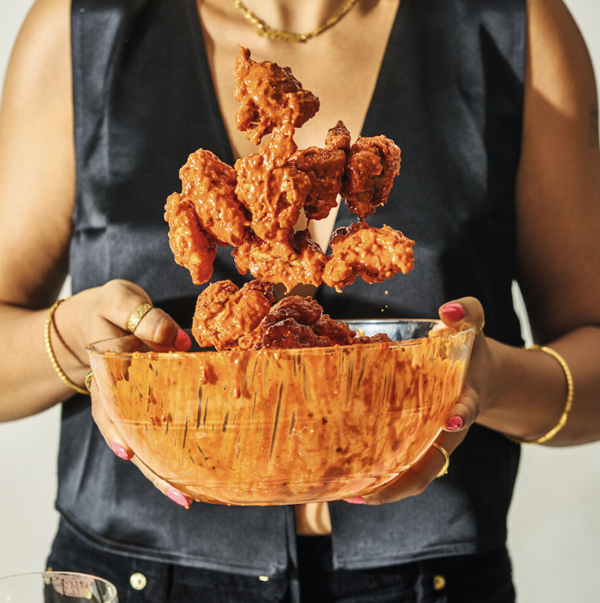 Korean-ish fried popcorn chicken