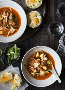 Korean kimchi and tofu soup
