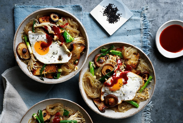 Korean mushroom japchae