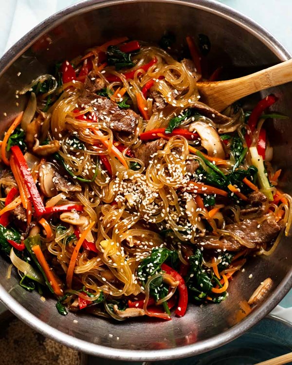Korean noodles (Japchae)