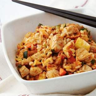 Korean pork & kimchi fried rice