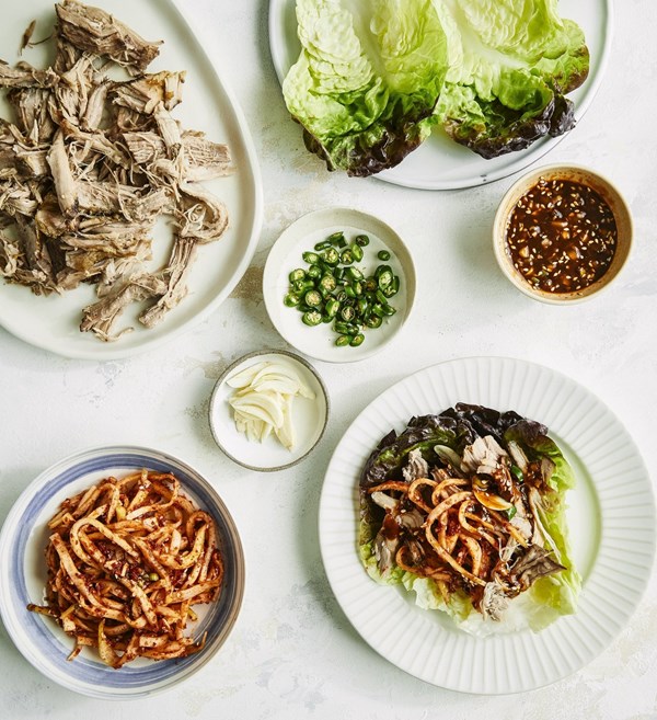 Korean pork wraps