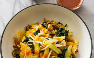 Korean rice bowl (Dolsot bibimbap)