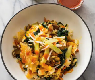 Korean rice bowl (Dolsot bibimbap)
