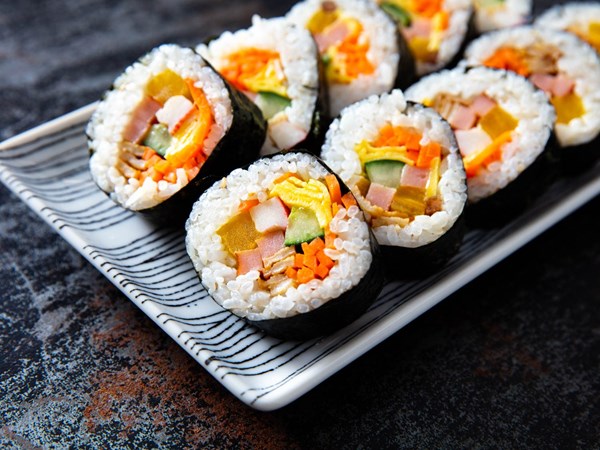 Korean seaweed rice rolls (Gimbap)