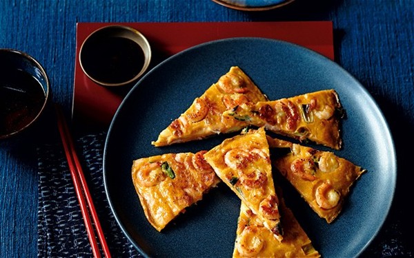 Korean shrimp and spring onion pancake