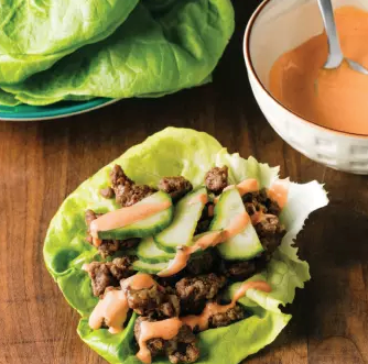 Korean sizzling beef lettuce wraps