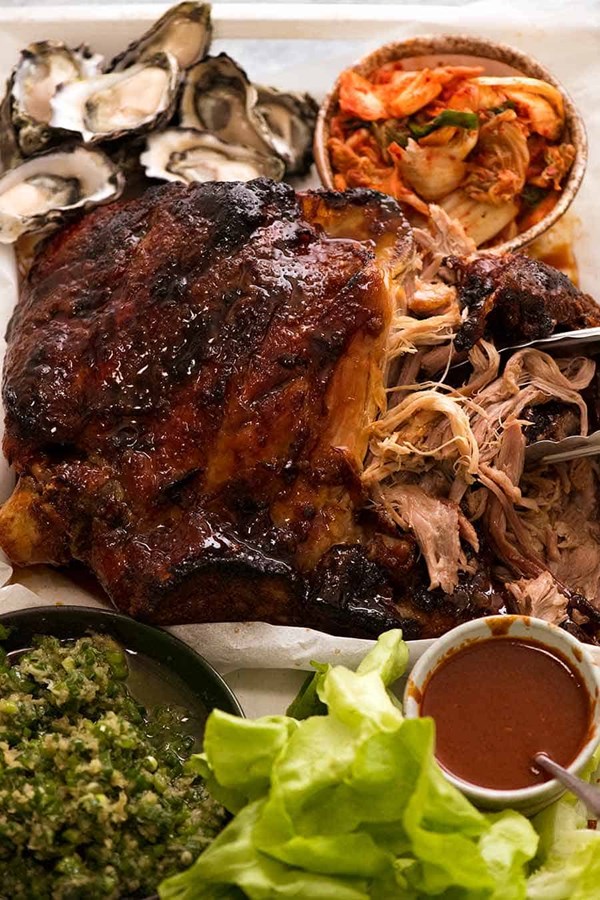 Korean slow cooked pork roast (Momofuku bossam)
