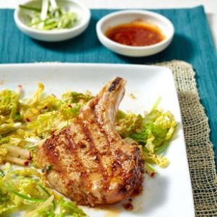 Korean-spiced pork chops & slaw