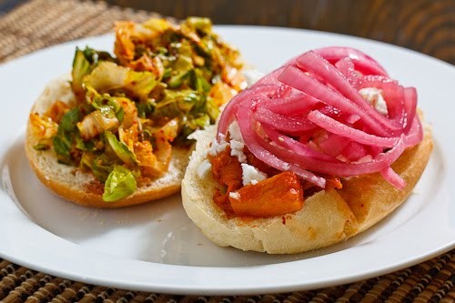 Korean spicy pineapple BBQ chicken sandwich (Pineapple dak bulgogi sandwich)