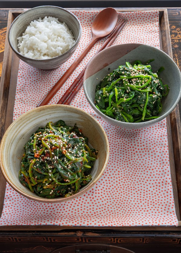 Korean spinach side dish