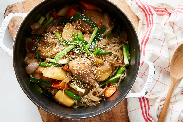 Korean-style braised chicken with vegetables & glass noodles