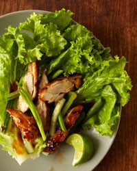 Korean-style chicken wraps