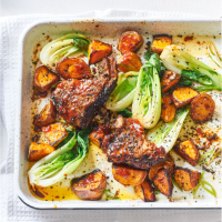 Korean-style lamb chops with sweet potato
