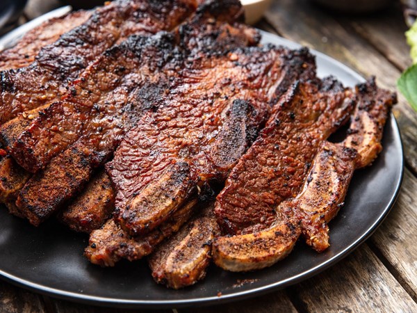 Korean-style marinated short ribs (Grilled beef galbi)