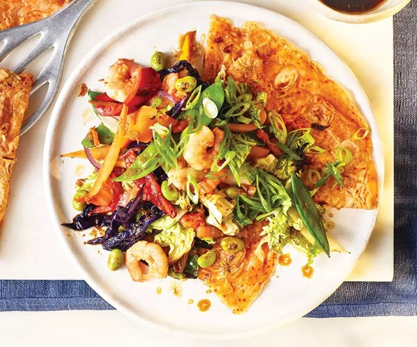 Korean-style prawn pancakes