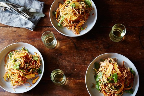 Korean-style soba noodles with spicy dressing (Jaengban guksu)
