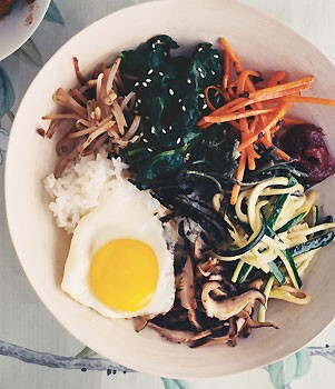 Korean vegetable rice bowl (Bibimbop)
