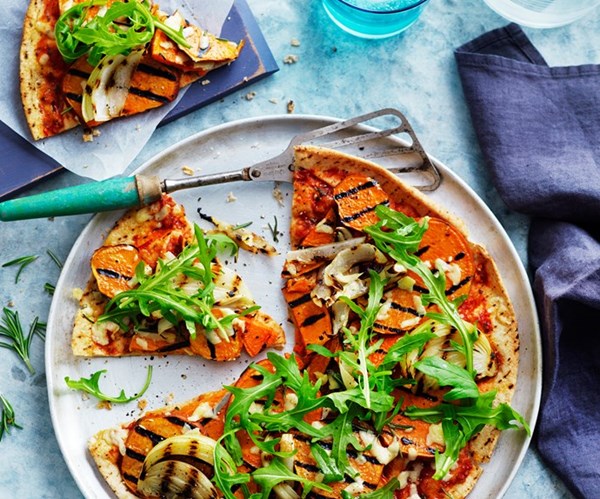 Kumara & onion pizza