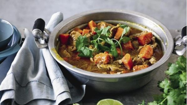 Kumara and pork pepper curry