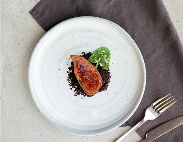 Kumara brûlée with puha
