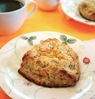Kumquat poppy seed scones
