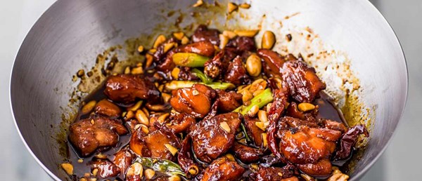 Kung pao caramel chicken