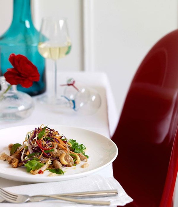 Kung pao chicken with Asian salad and ginger relish [Sian Bressolles]