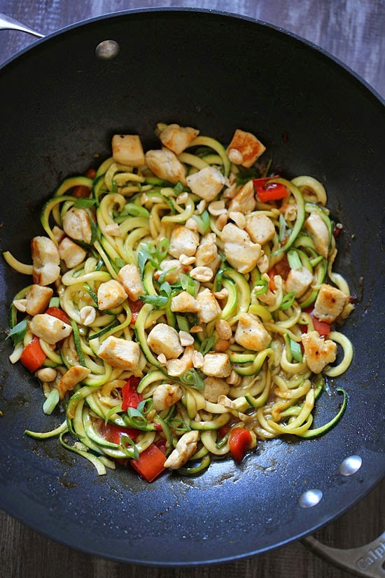 Kung pao chicken zoodles for two