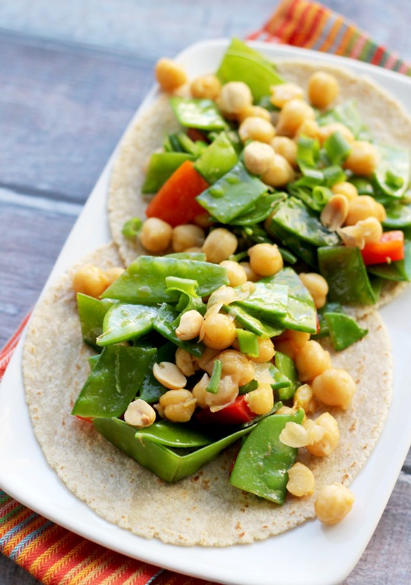 Kung pao chickpea tacos 