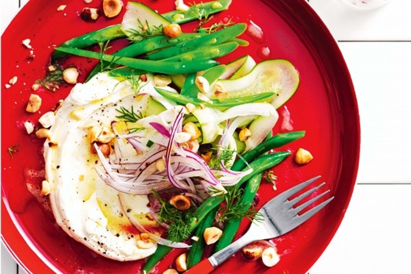 Labneh & green beans with whey dressing