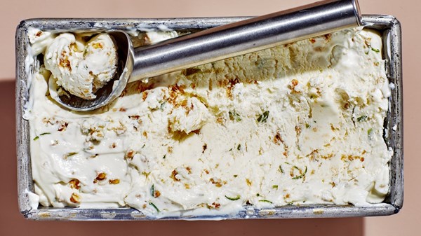 Labneh and lime ice cream with granola