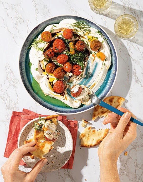 Labneh with bursted tomatoes & dill