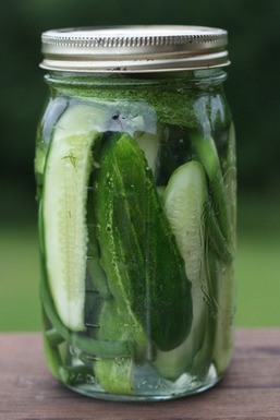 Lacto-fermented pickles with garlic scapes