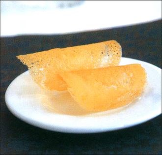 Lacy blood orange tuiles