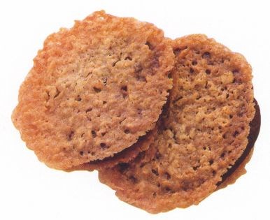 Lacy chocolate oatmeal cookie sandwiches