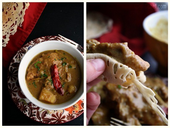 Lacy coconut milk pancakes/crepes (Roti jala)