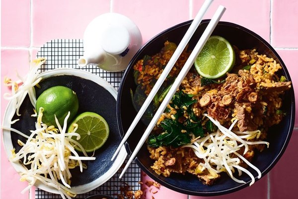Laksa chilli beef and greens