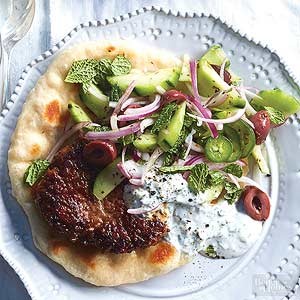 Lamb & cucumber salad pitas