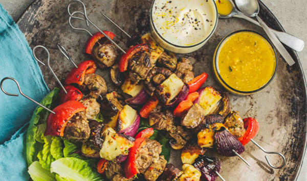 Lamb & halloumi kebabs