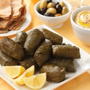 Lamb & rice stuffed grape leaves