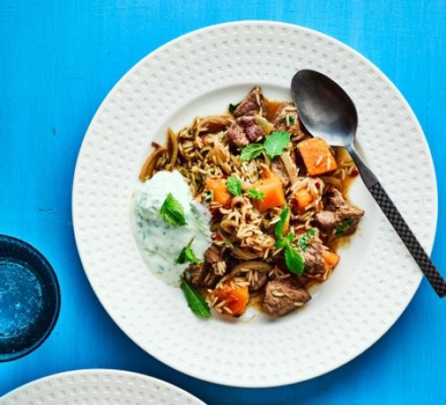 Lamb & squash biryani with cucumber raita