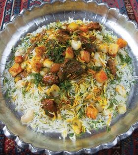 Lamb + white bean braise with dill rice (Gusht-o lubia-o shivid polow-ye Kashani)