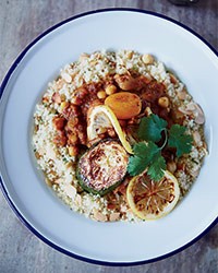 Lamb-and-apricot tagine with almond couscous
