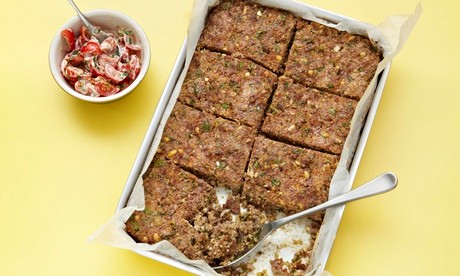 Lamb and bulgur meatloaf with tomato and yoghurt salsa