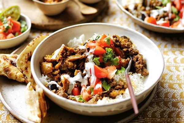 Lamb and eggplant rogan josh