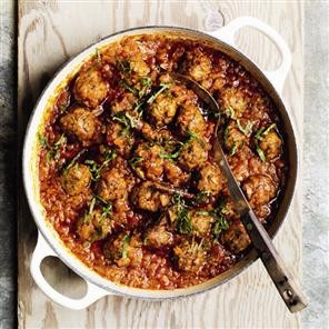 Lamb and mint meatball tagine with chermoula