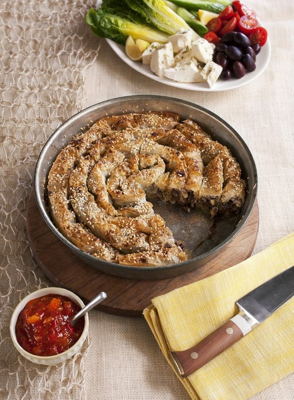 Lamb and pine nut borek